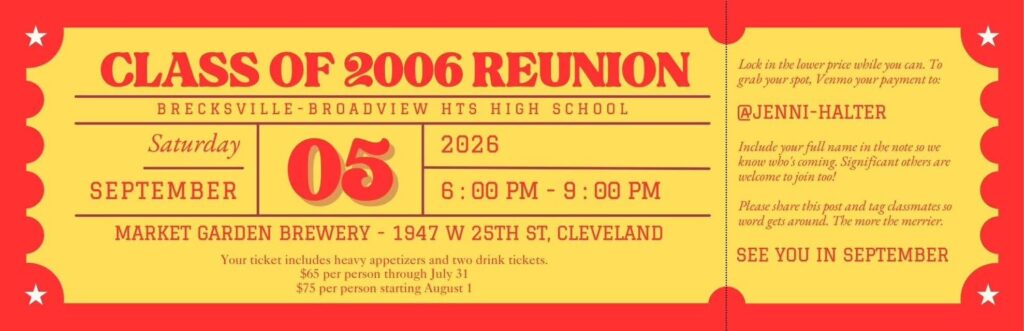 updated flyer for the 2006 class reunion